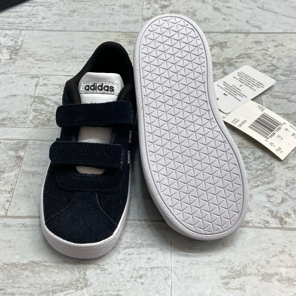 Adidas toddlers VL Court 2.0  black & white shoes - Picture 5 of 8